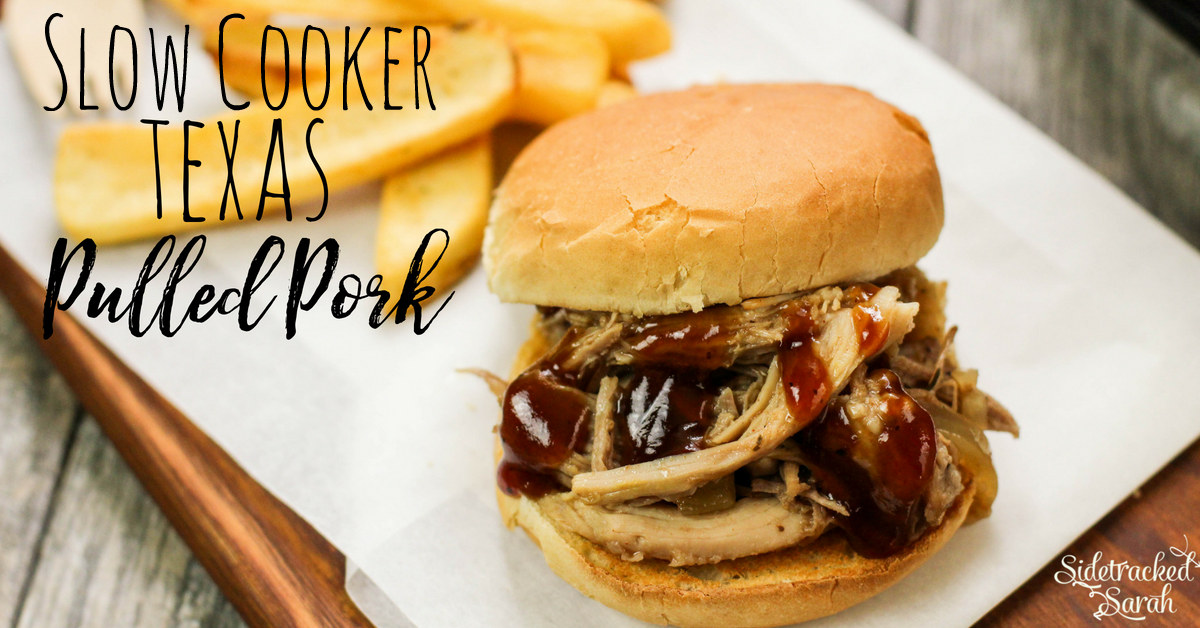 Slow Cooker Texas Pulled Pork Recipe | Sidetracked Sarah