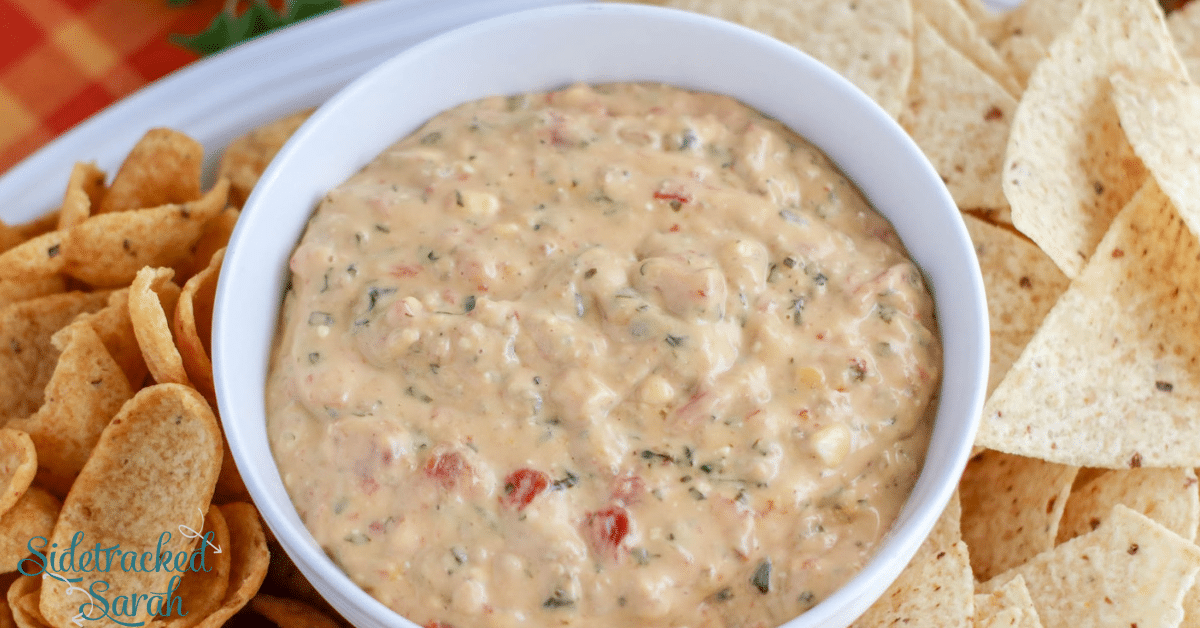 Slow Cooker Sausage Rotel Cheese Dip Recipe | Sidetracked Sarah